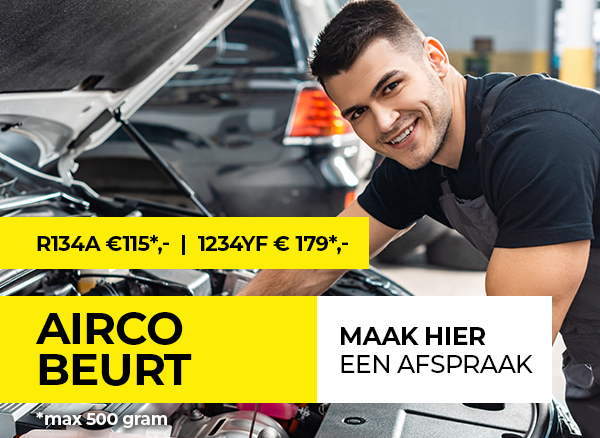 Airco servicebeurt R134a € 115,- | 1234YF € 179,- (max 500gram)